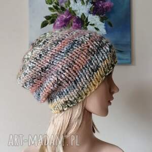 handmade czapki ręcznie na drutach - chunky z gradientem - miła, ciepła