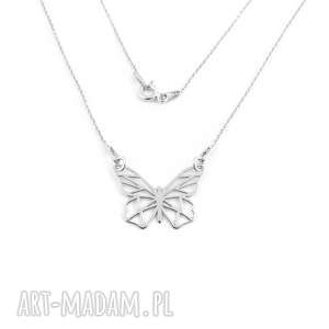 srebrny naszyjnik motyl origami motylek, biżuteria