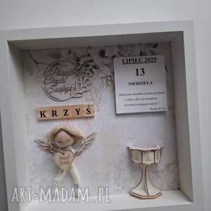 ramka anioł, pamiątka chrztu świętego chłopiec na chrzest, chrzest