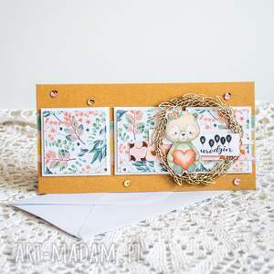 ręczne wykonanie scrapbooking kartki kartka z misiem - w dniu urodzin (4 )