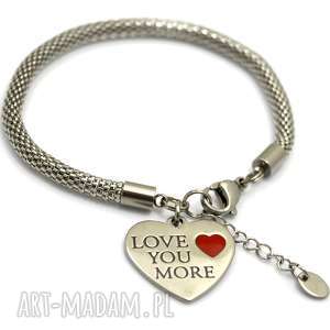 handmade bransoletka ze stali szlachetnej "love you more"