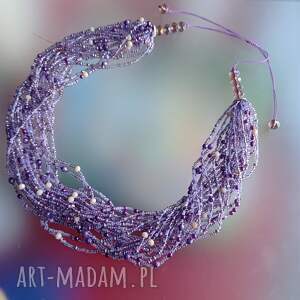 Prezent Fioletowy, naszyjnik - koralików