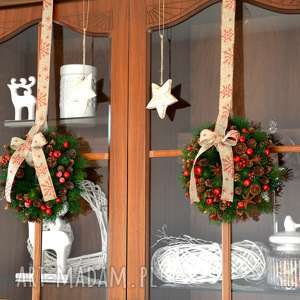 dekoracje świąteczne 2 x wianki, wianek, gwiazda, stroik choinka