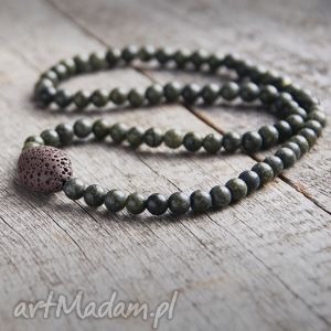 handmade męska naszyjnik męski: african jasper & lava