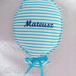 balon dekoracyjny z wyhaftowanym imieniem dziecka haft imię
