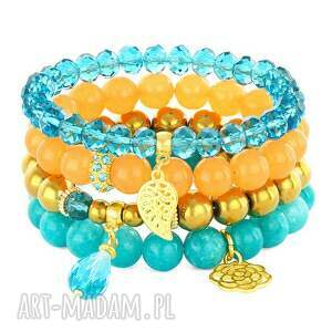 handmade orange, turquoise & gold with pendants