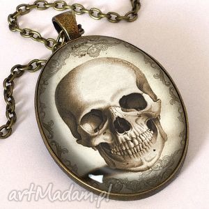 handmade naszyjniki czaszka - owalny medalion z łańcuszkiem