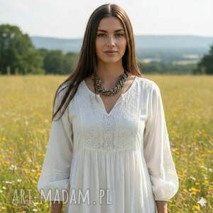 Naszyjnik Mix Korali Drobnych Brązowych Kremowych Z Drobinkami