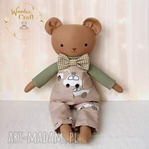 Prezent Miś Tymuś przytulanka w białym sweterku i niebieskich