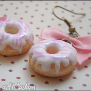 urocze różowe donuts, modelina, fimo, kokardka słodkie, ciastko