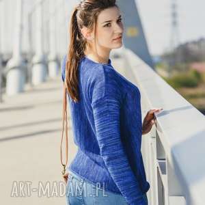 niebieski, melanżowy sweter bluzka damska, prezent dla kobiety