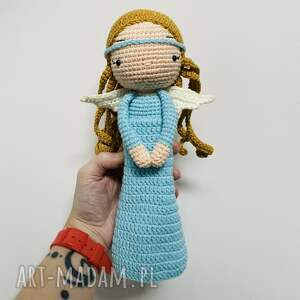 anioł stróż lalka maskotka szydełkowa handmade dla dziecka