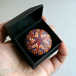 kaleidoskop, perścień z polymer clay