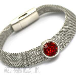 bransoletka magnetoos metaloo cristal siam, stal, magnetyczne, kryształek