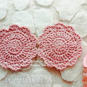 zestaw 2 podkładek, podkładki pod kubek szydełku, podkładka