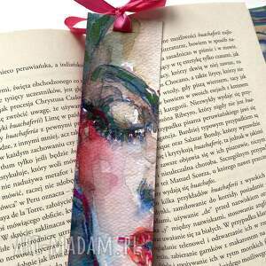 Prezent Zakładka papierowa Różowa Wstążka IX ręcznie malowana