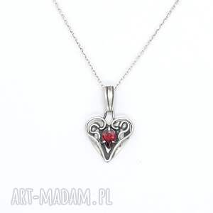 srebrny naszyjnik serce z cyrkonią vol1 prezent dla ukochanej, biżuteria