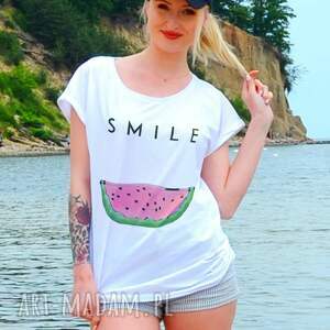 ręczne wykonanie koszulki smile watermelon oversize t-shirt