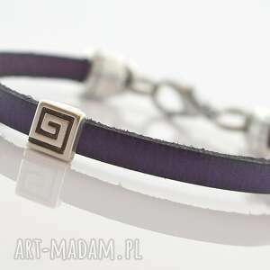 handmade bransoletka z rzemieni joyee simple violet grecos