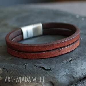 Klasyczna męska bransoletka skórzana od ArgentoMen