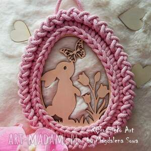 jajko wielkanocne, jajo ażur, szydełkowe ze sznurka prezent