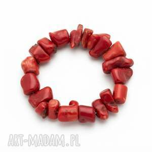 Bransoletka z czerwonego koralu na gumce 16 cm