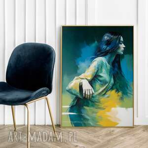 plakat kobieta abstrakcja kolorowa - format 50x70 cm salonu