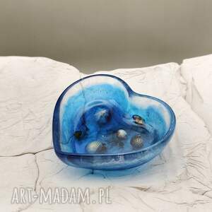 serce oceanu - pojemnik / świecznik dekoracyjny z żywicy epoksydowej, dekoracja