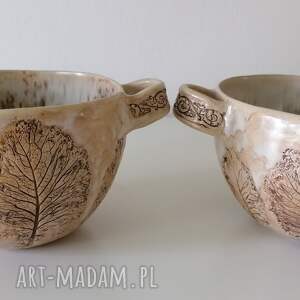 handmade ceramika dwie miseczki "spacer po lesie"