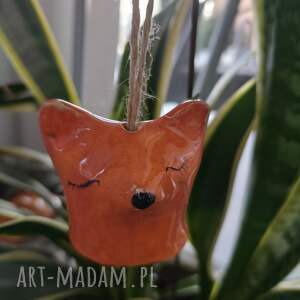 ceramiczny lisek, dom, dzwonek, ceramika, prezent