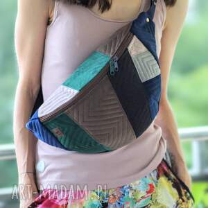 patchworkowa nerka xxl, mini plecak pojemna saszetka, jedna sztuka prezent