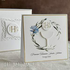 pamiątka pierwszej komunii w pudełku z kopertą, 104, pierwsza komunia, prezent