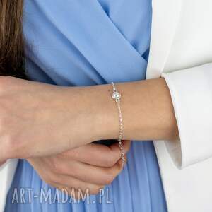 Prezent Bransoletka srebrna z białą perłą You re unique