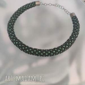 Naszyjnik Zielony Wąż Sznur Koralikowy Królewski