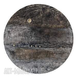 Okrągła dekoracja obraz abstrakcyjny ręcznie malowany technika