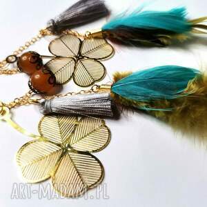 klipsy kolorowe pióra lekkie et, bo fo fr dam