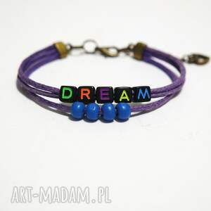 Kolorowa bransoletka Dream handmade - sznurki i koraliki