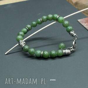 nefryt unisex - bransoletka 04, dla niego srebro oksydowane męska