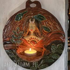 Pachamama - forma ścienna na prezent, ceramiczna plaskorzeźba