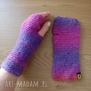 Prezent fioletowe - różowe mitenki