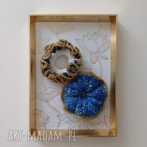 zestaw gumek do włosów, scrunchie frotka, ręcznie robiona, szydełko