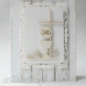 ręcznie wykonane scrapbooking kartki komunia - pamiątka