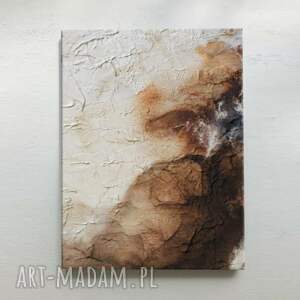 art and texture moody brown - nastrojowy obraz abstrakcyjny w odcieniach beżu