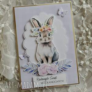 pomysły na prezenty na święta Kartka wielkanocna z króliczkiem 3