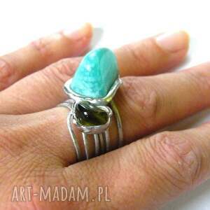 pierścionek z amazonitem i oliwinem pomysł na prezent
