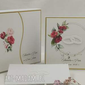 kartka na ślub z pudełkiem i kopertą, wzór w71a personalizacja