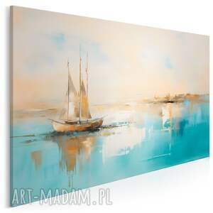 obraz na płótnie - abstrakcja statek marynistyczny morze elegancki - 120x80 cm
