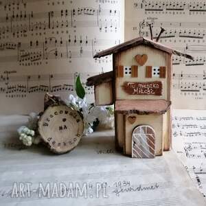 handmade dekoracje kremowy rustykalny domek no 7