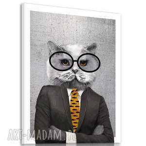 ludesign gallery obraz drukowany na płótnie hipsterski kot w marynarce
