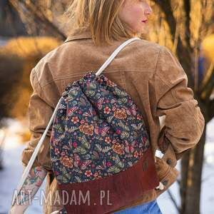 designerski workoplecak z korkiem w motyle kolekcja motylem jestem, brązowy